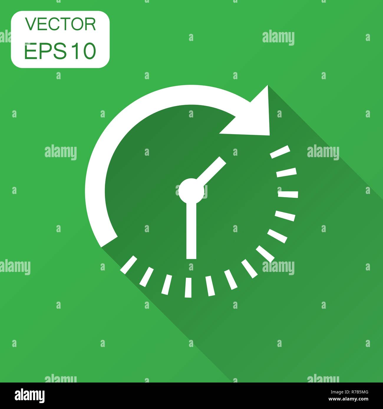 Clock countdown icon in flat style. Time chronometer vector