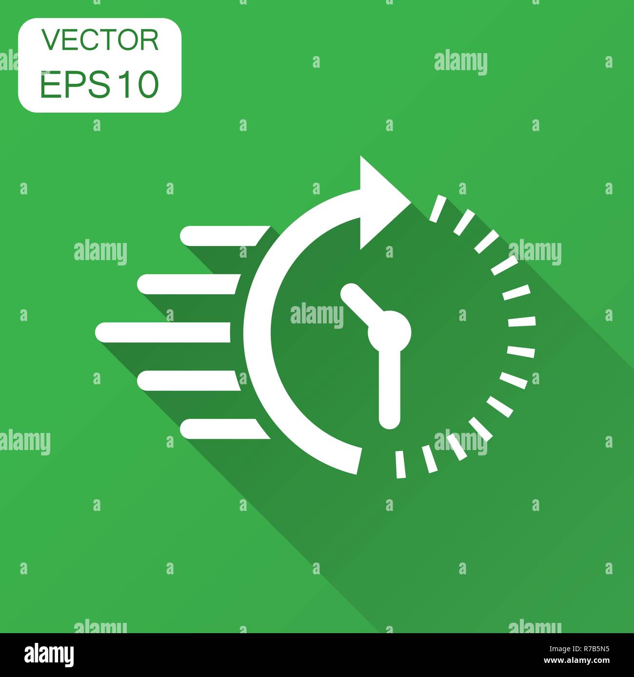 Clock countdown icon in flat style. Time chronometer vector ...