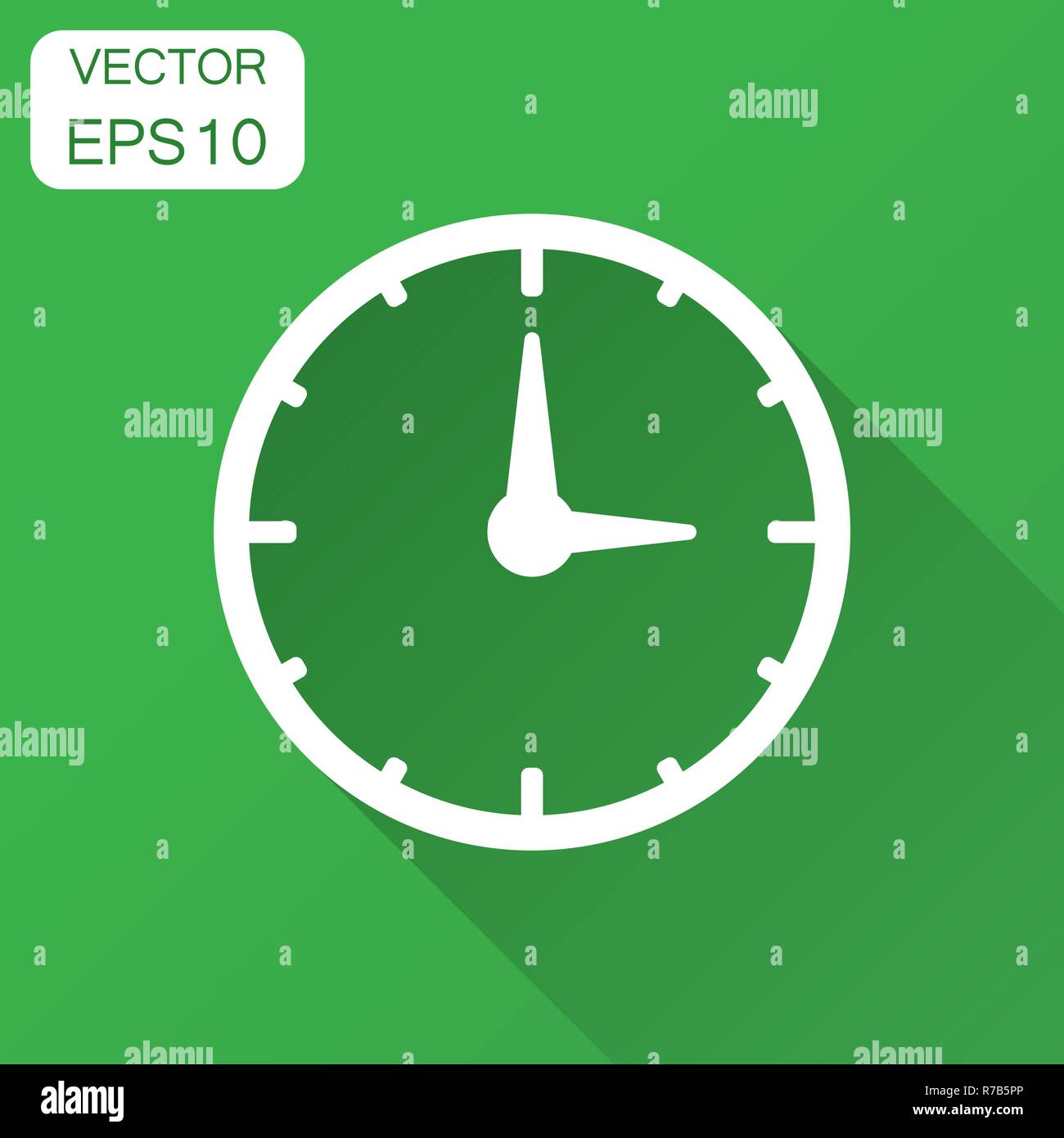Clock countdown icon in flat style. Time chronometer vector
