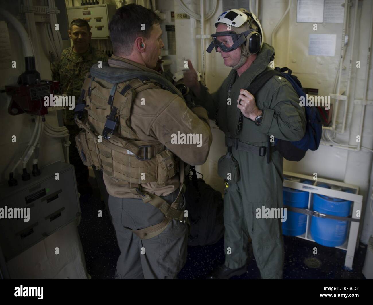 PACIFIC OCEAN (May 7, 2017) Rear Adm. Ross Myers, Commander, Carrier