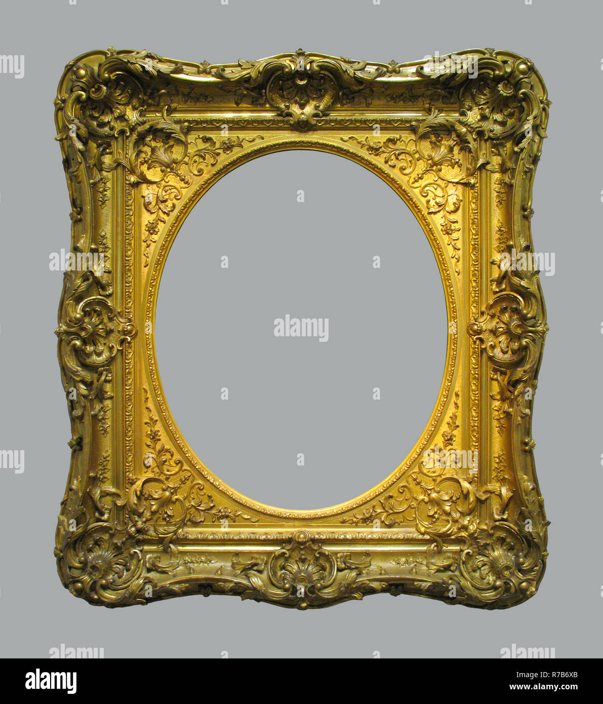 Gold-plated frame for the picture. Stock Photo