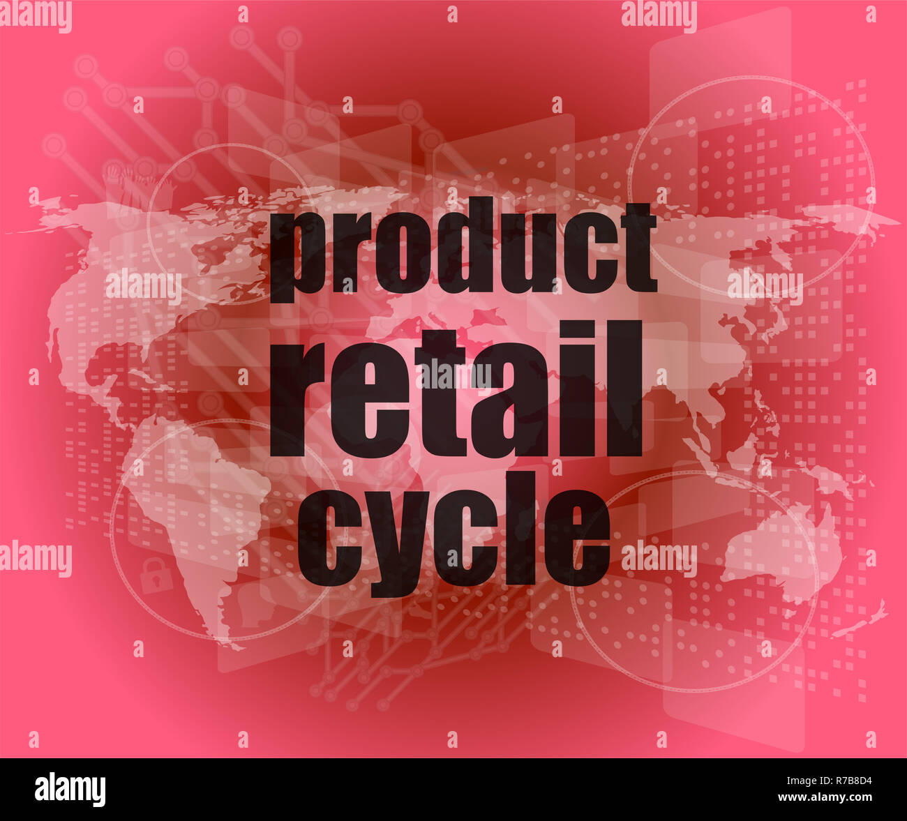 product retail cycle - digital touch screen interface Stock Photo