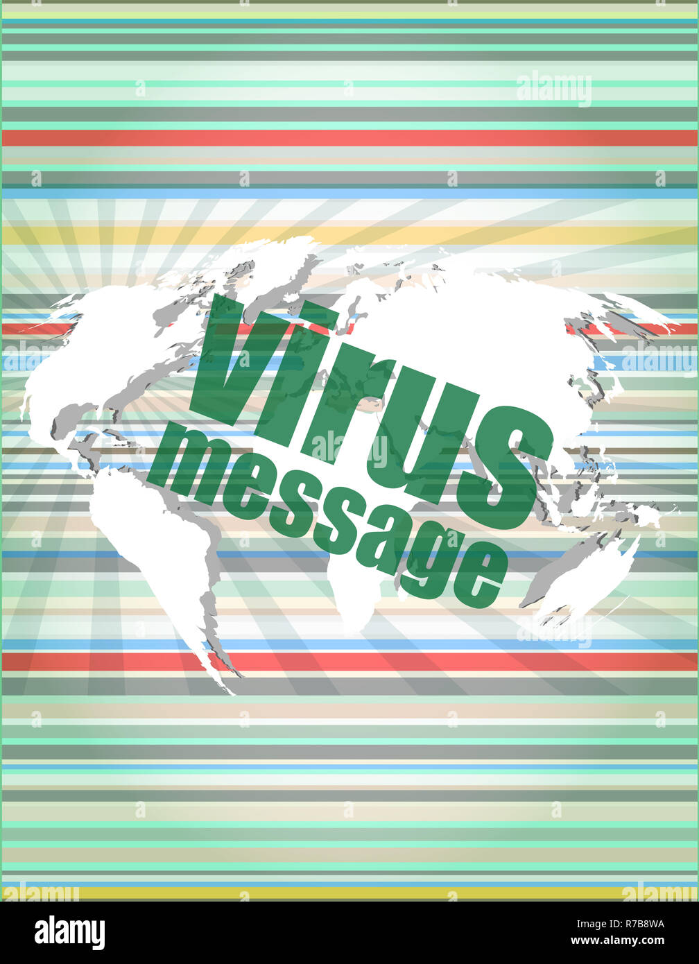 internet concept: words virus message on digital screen. concept of citation, info, testimonials, notice, textbox Stock Photo