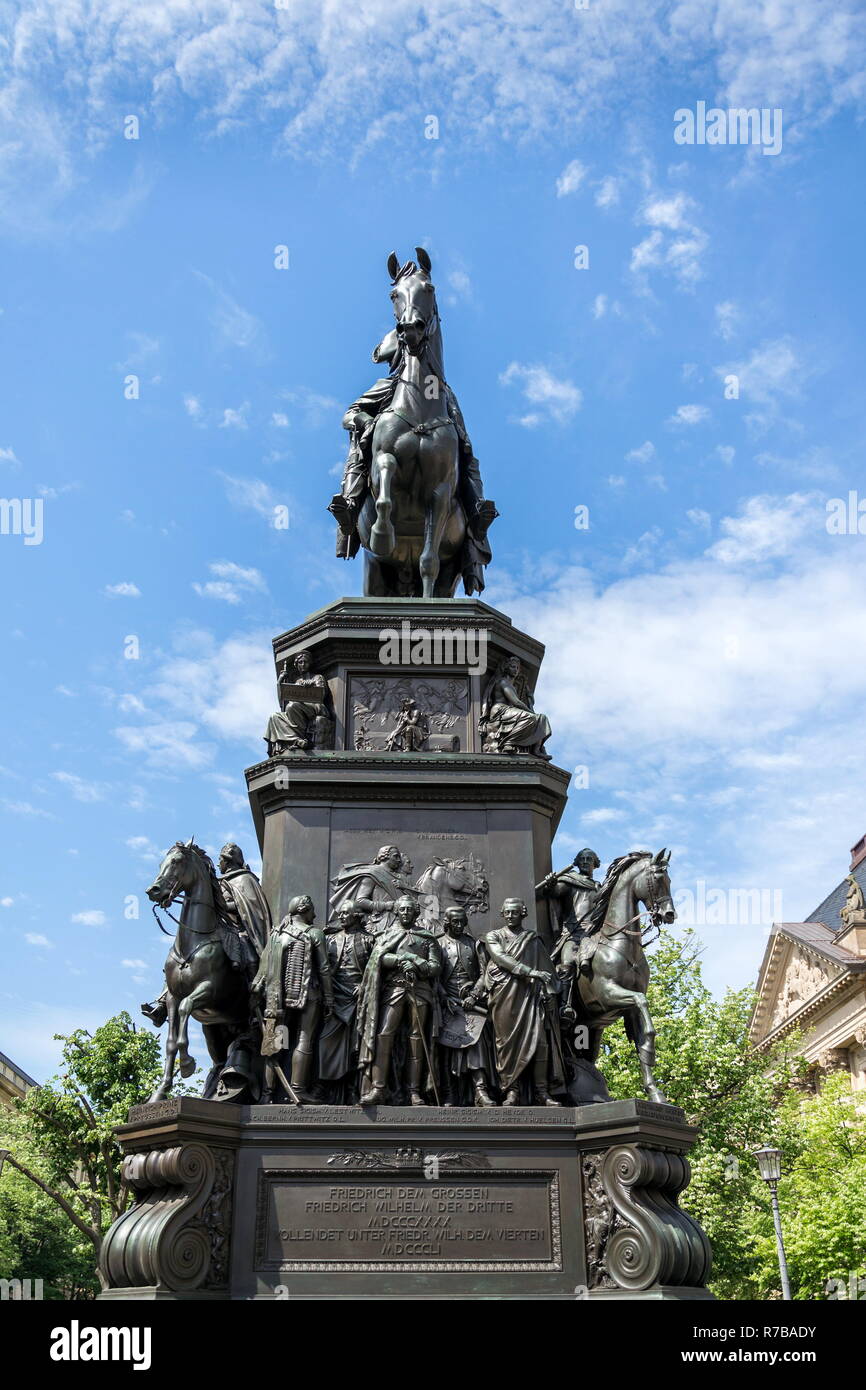 Equestrian statue of Frederick the Great on Unter den Linden street in