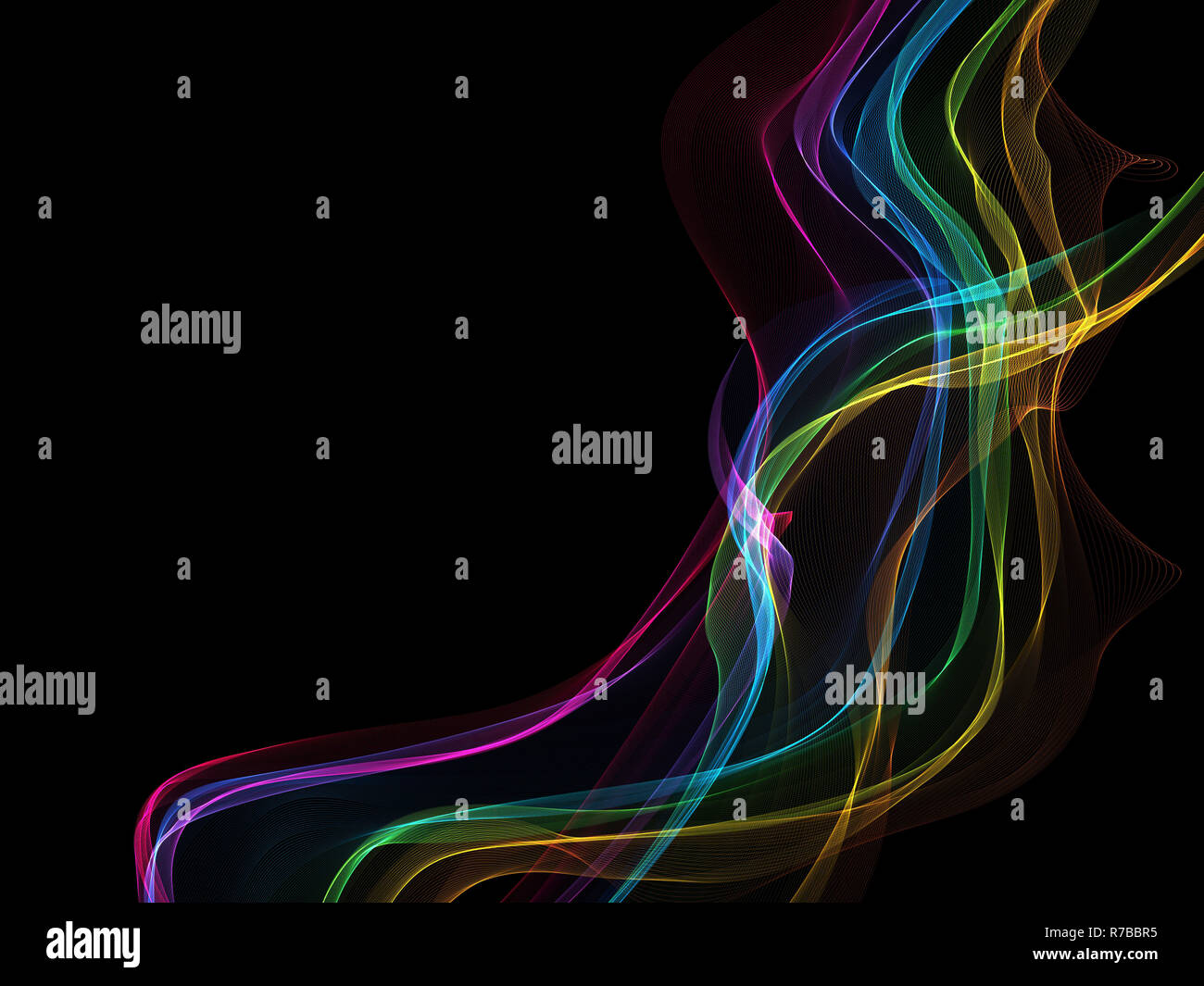 Dark abstract background with a glowing abstract waves Stock Photo - Alamy