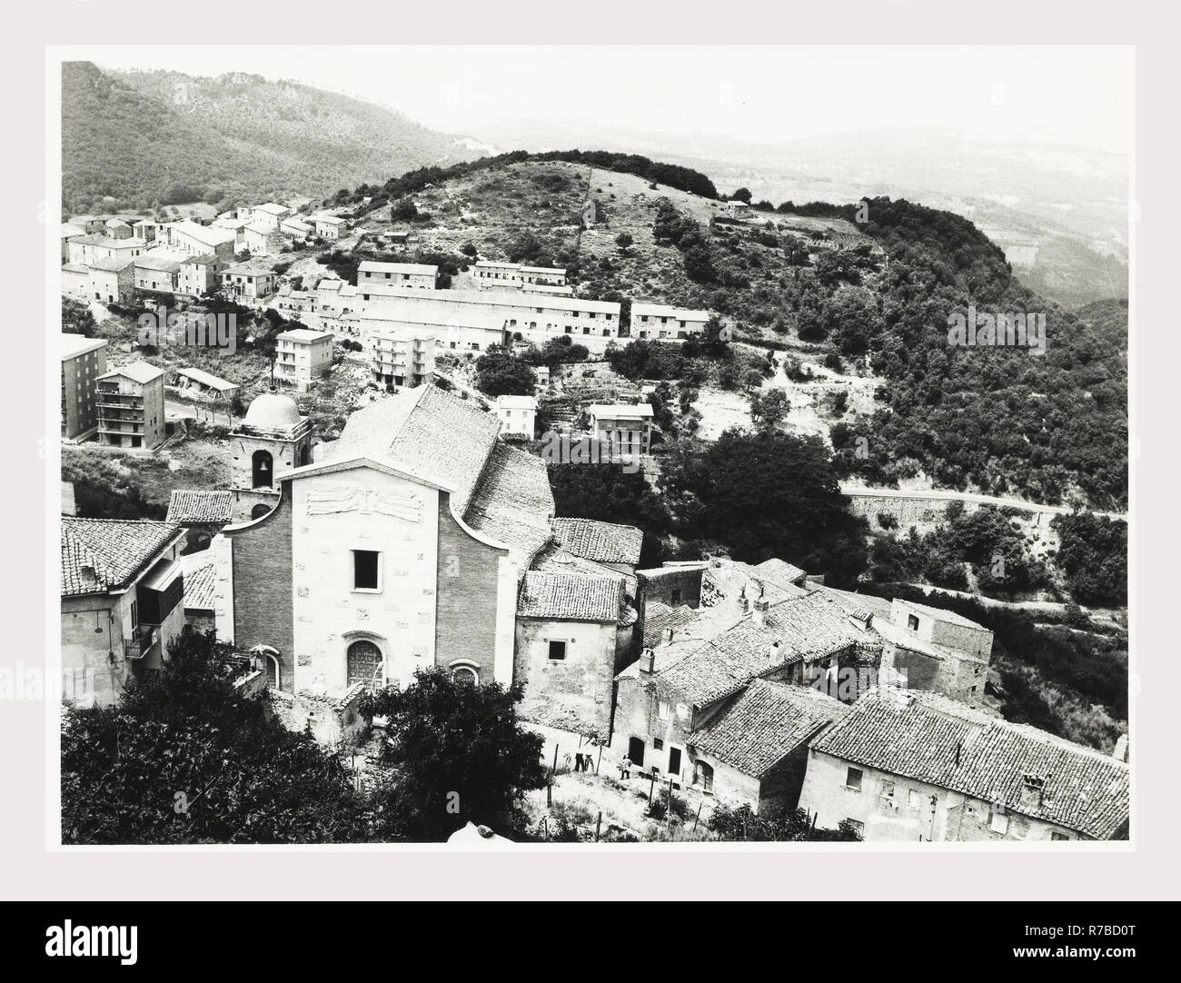 Lazio Frosinone Roccasecca Panoramic views, this is my Italy, the italian country of visual history, Post-medieval Architecture. Panoramic views of the city. Stock Photo