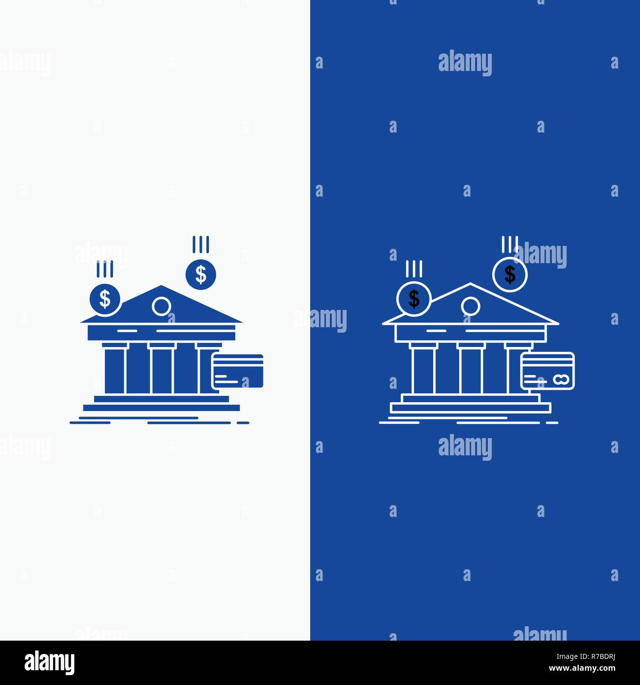 Bank Payments Banking Financial Money Line And Glyph Web