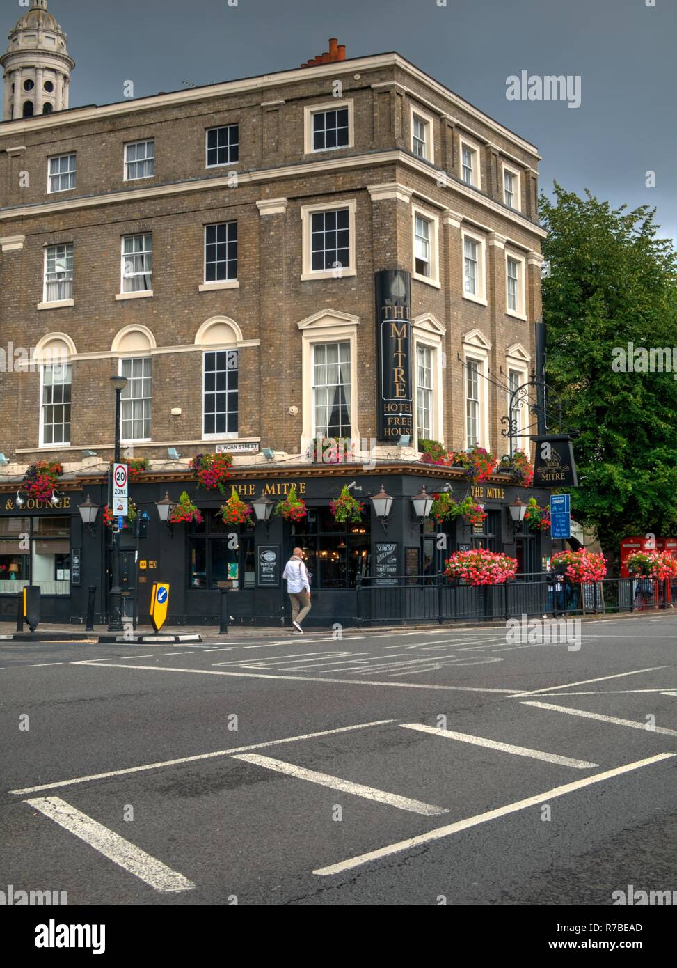 Greenwich, London, United Kingdom - August 13, 2018: Local public house called The Mitre Stock Photo