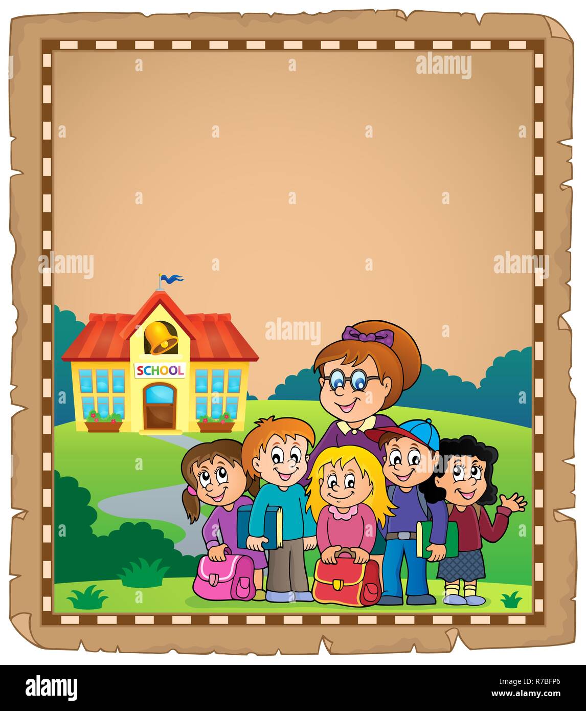 School class theme parchment 1 Stock Photo Alamy