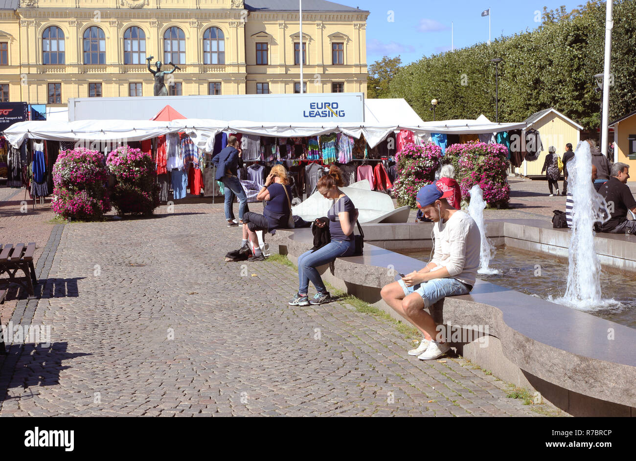 Karlstad, Sweden August 16, 2016 Part of the Karlstad town square