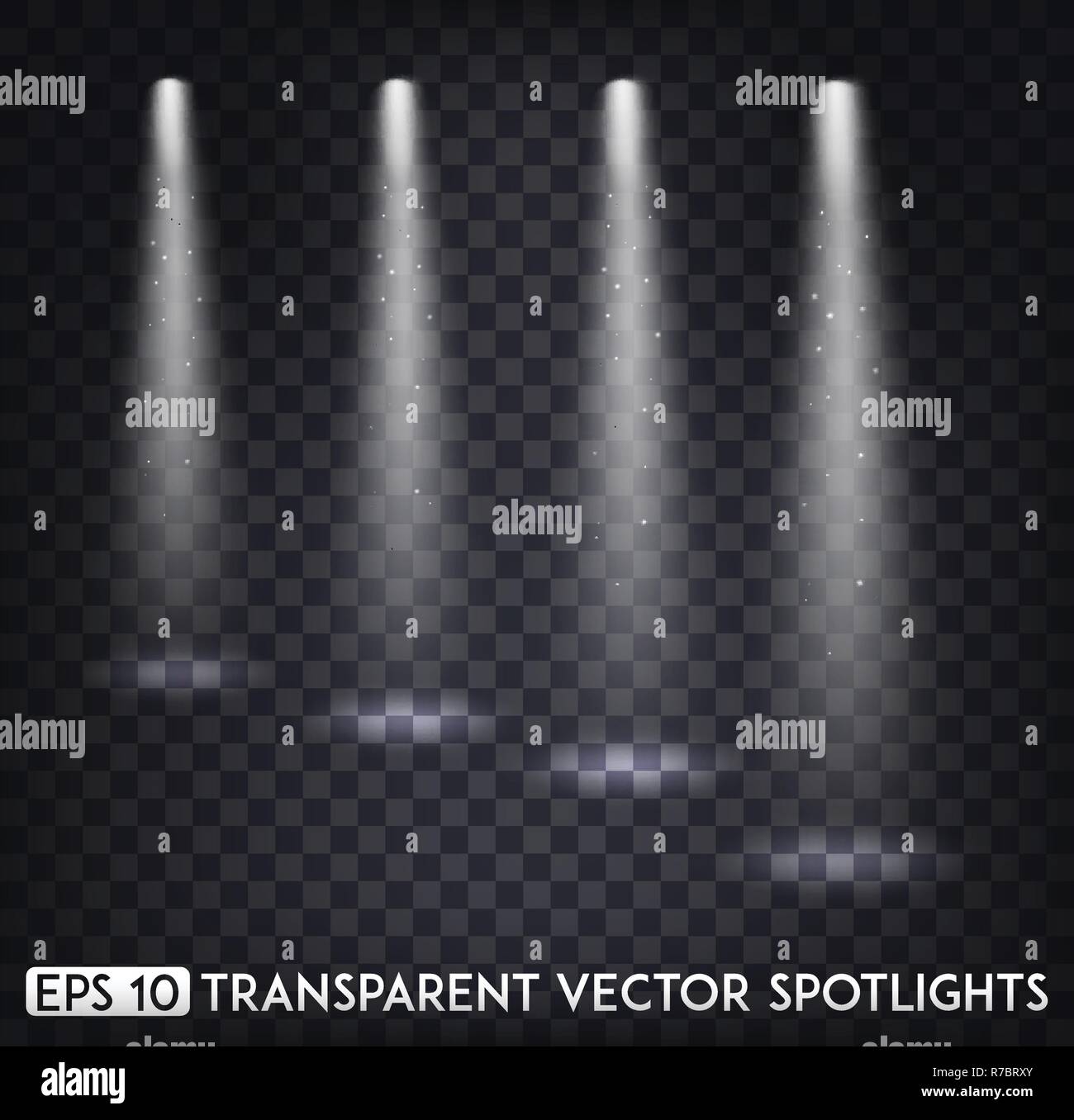 White Transparent Vector Spot Lights / Spotlights Effect For Party ...