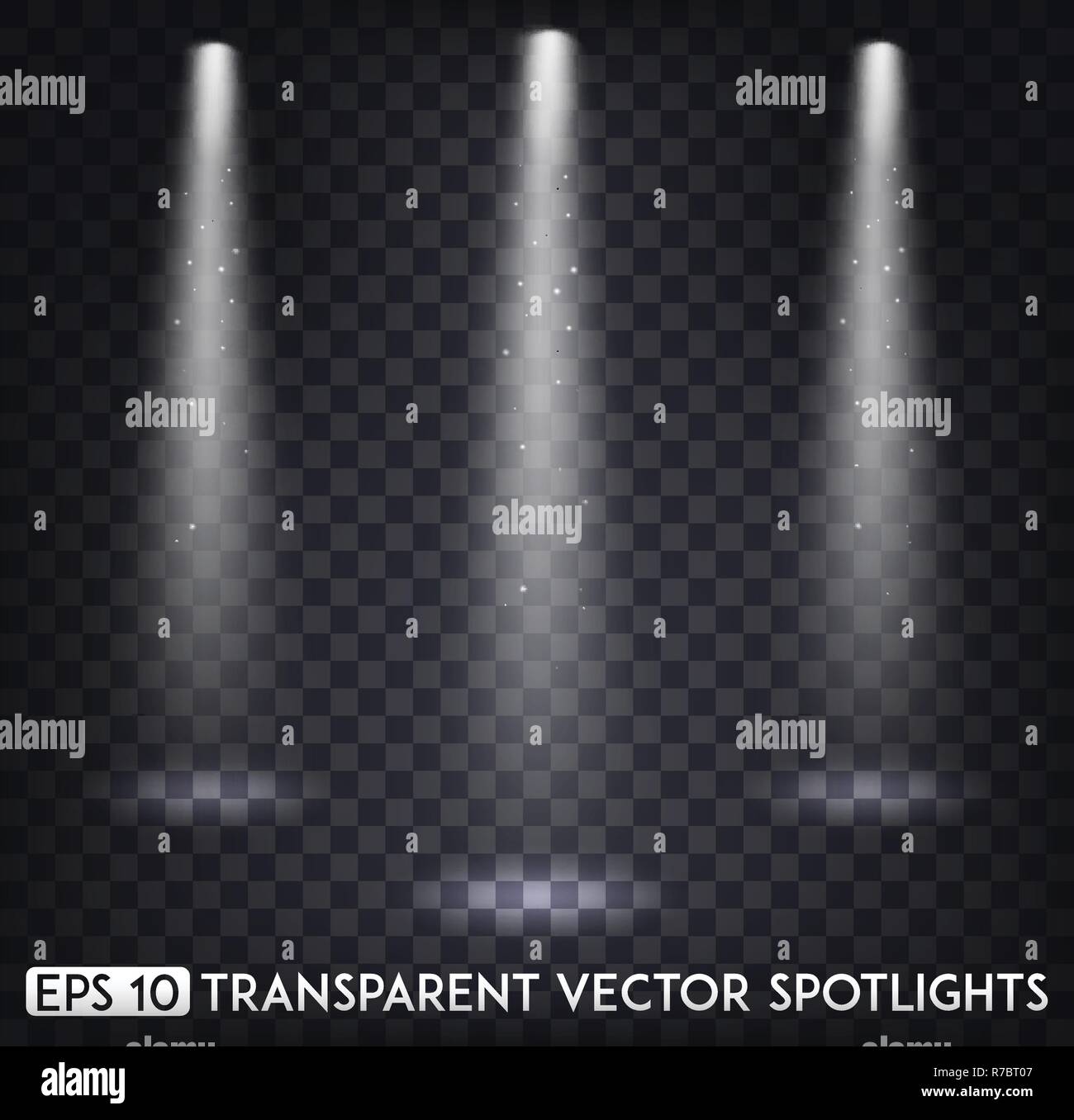 White Transparent Vector Spot Lights / Spotlights Effect For Party ...