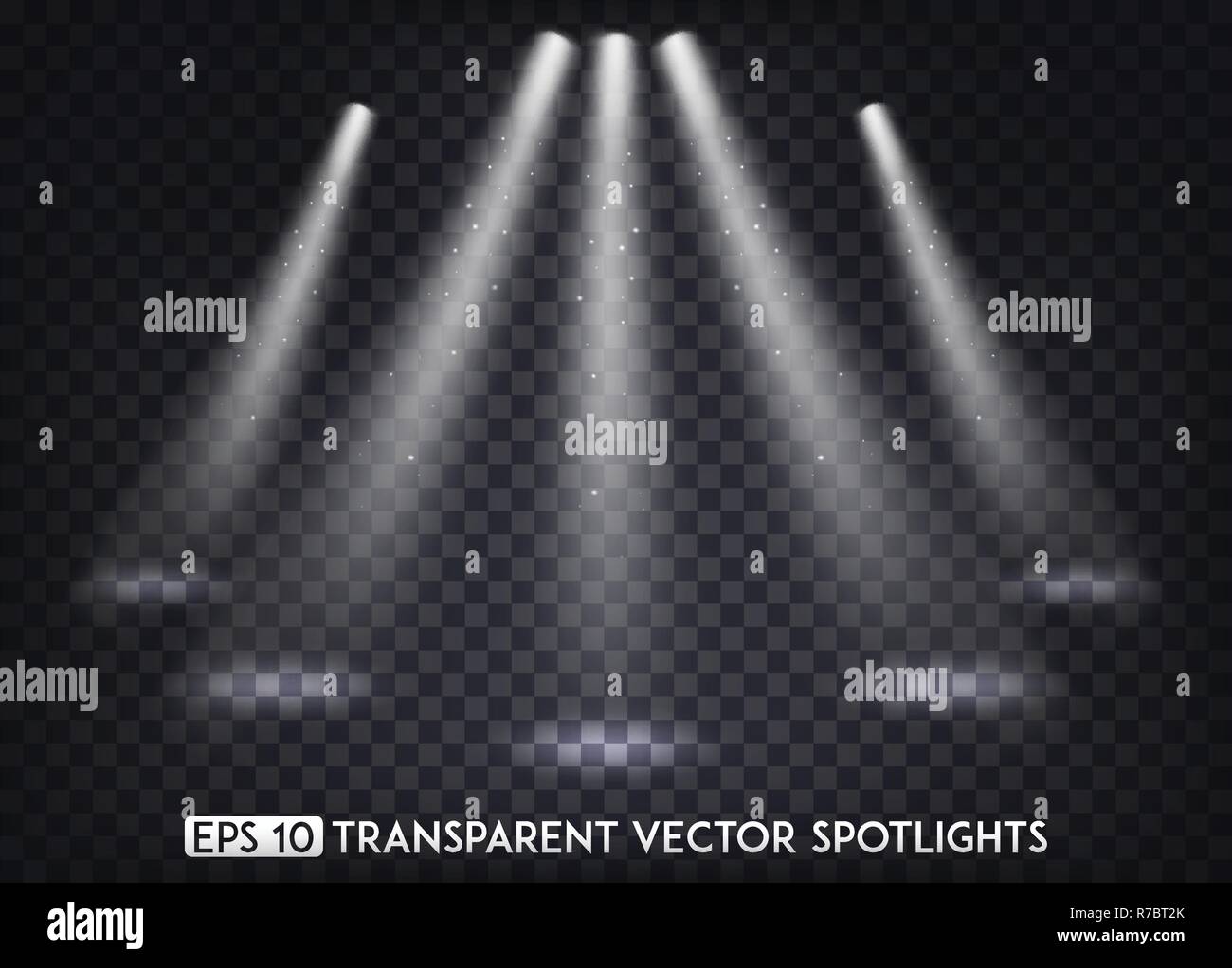 White Transparent Vector Spot Lights / Spotlights Effect For Party ...