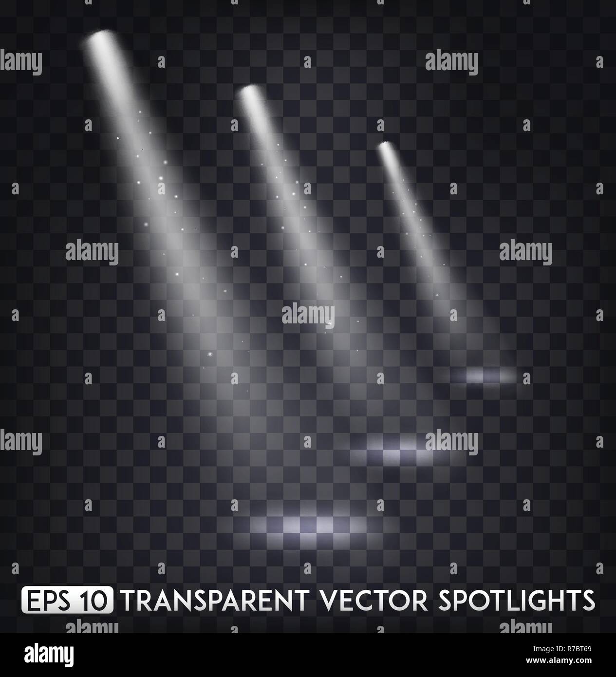 White Transparent Vector Spot Lights / Spotlights Effect For Party ...