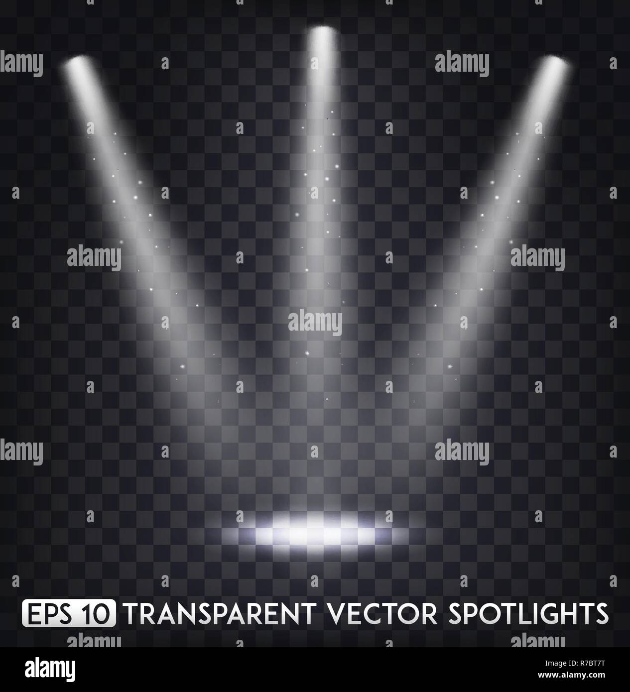 White Transparent Vector Spot Lights / Spotlights Effect For Party ...