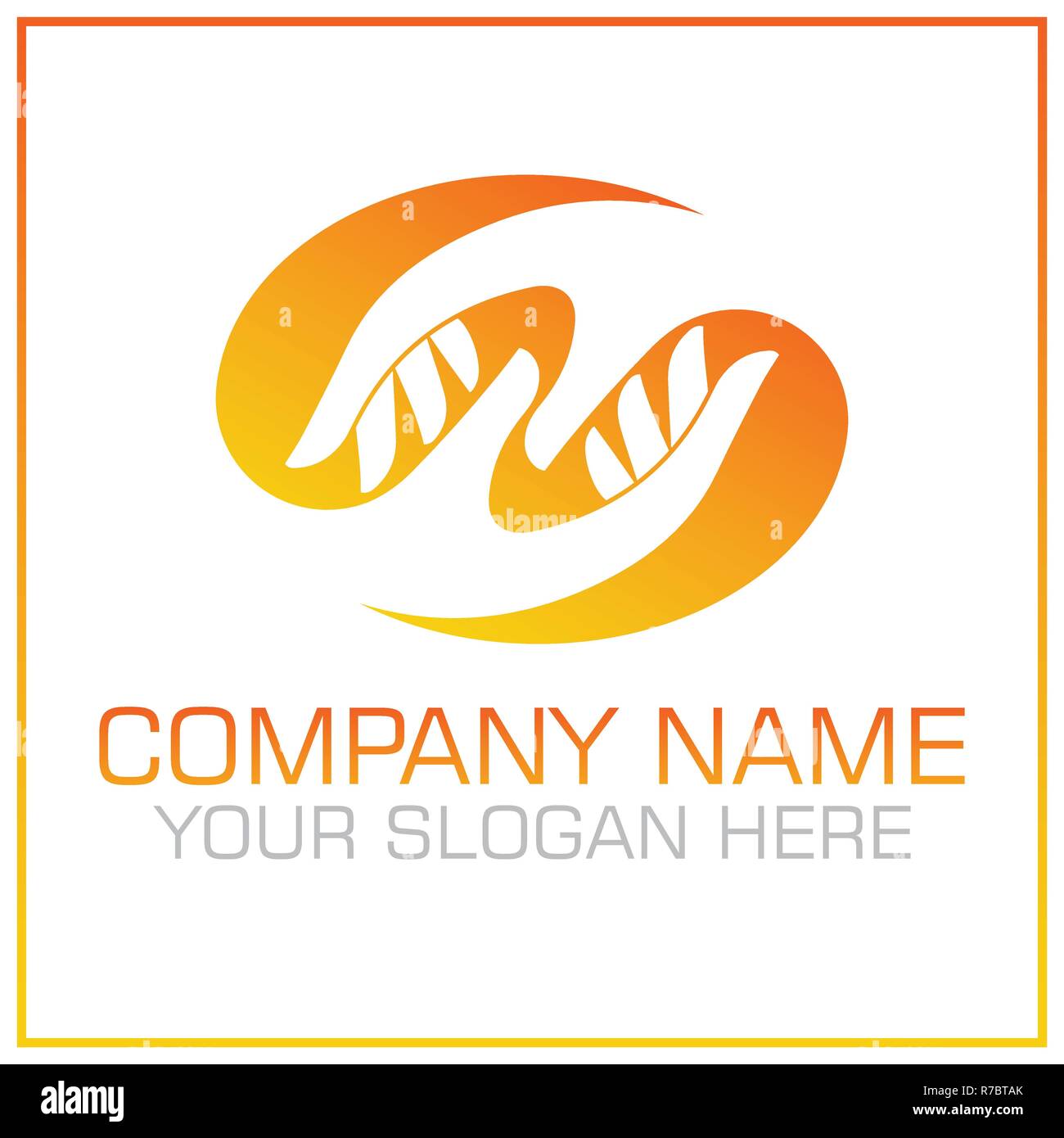Two Hands Vector Logo Design for Kids / Elder Care Service Stock Vector
