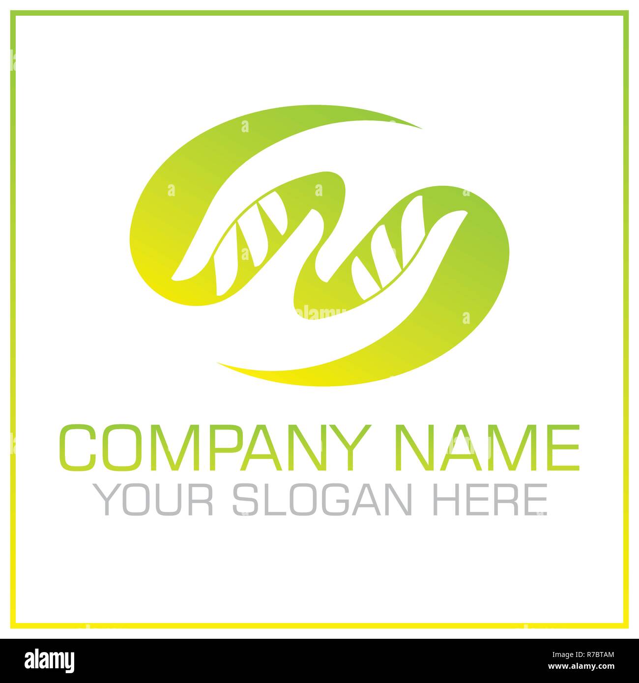 Two Hands Vector Logo Design for Kids / Elder Care Service Stock Vector