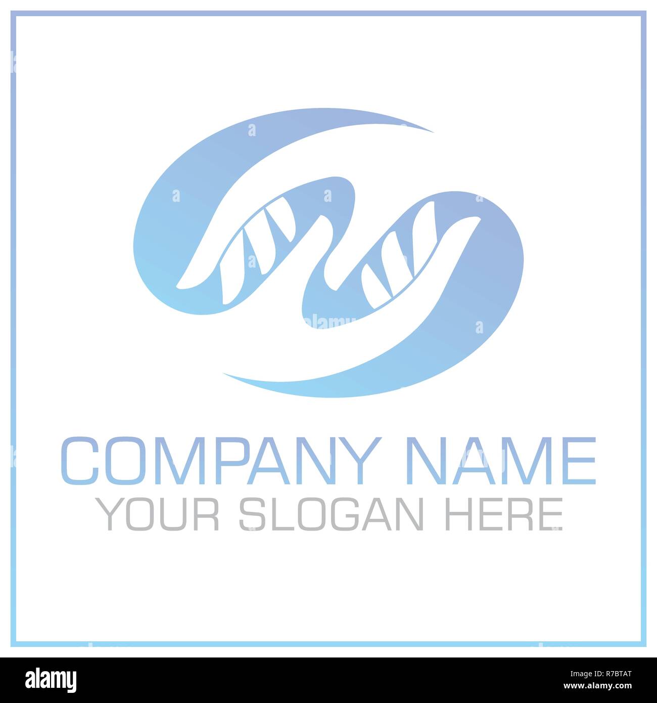 Two Hands Vector Logo Design for Kids / Elder Care Service Stock Vector