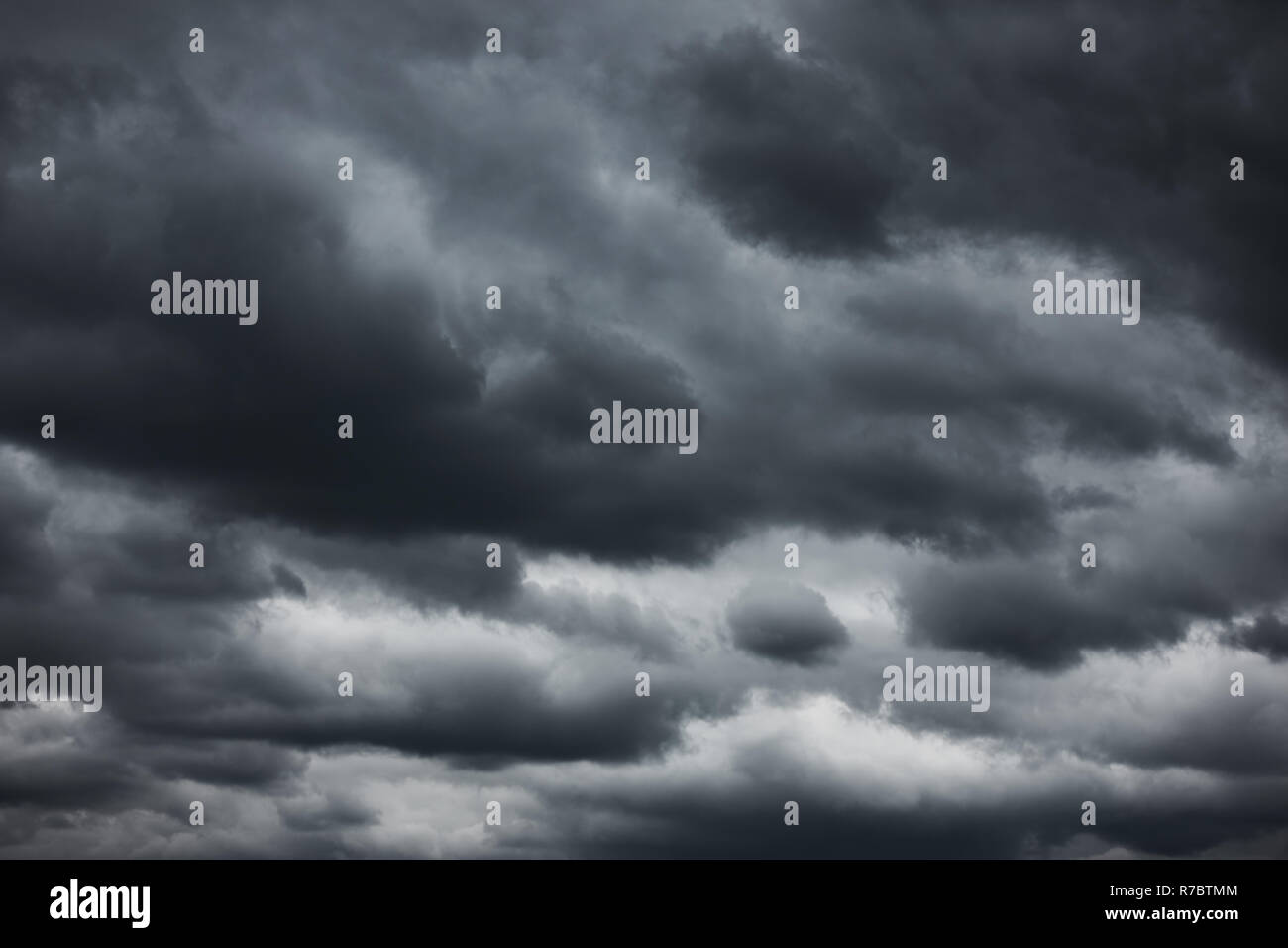 Dramatic sky - Black heavy clouds, may be used as background Stock Photo