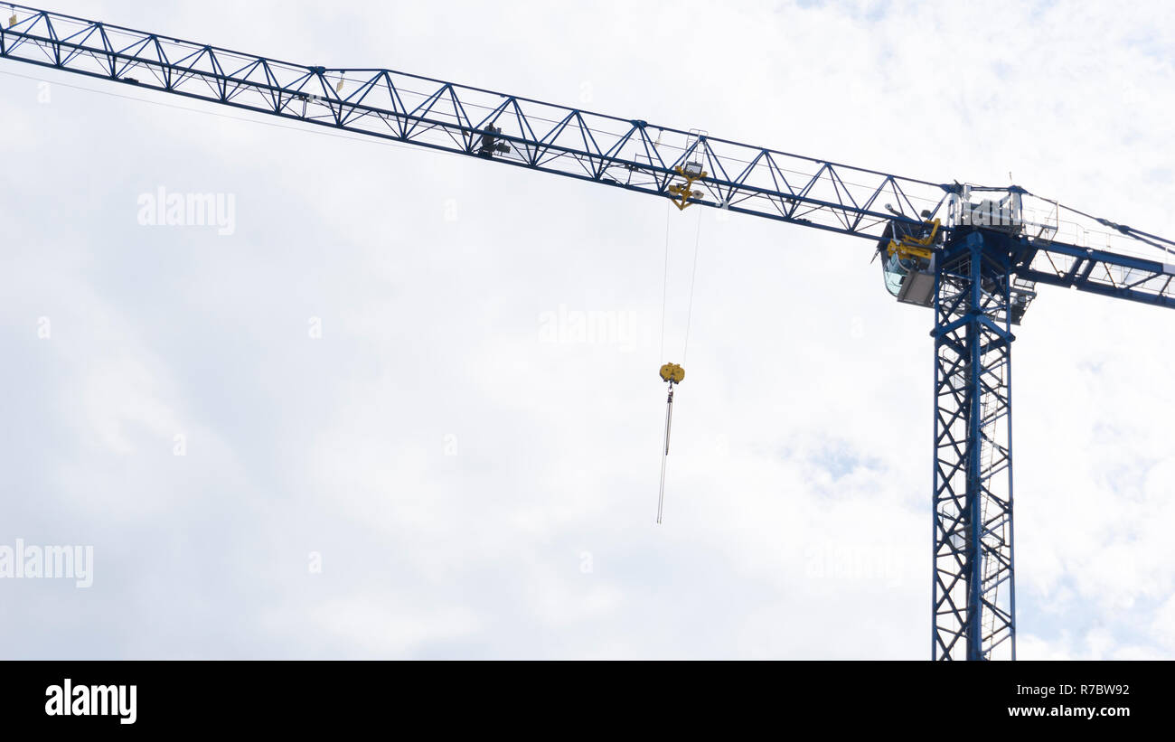 Isolated Crane, Cranes on Blue Sky With Clouds for Construction , Building , Real Estate , House