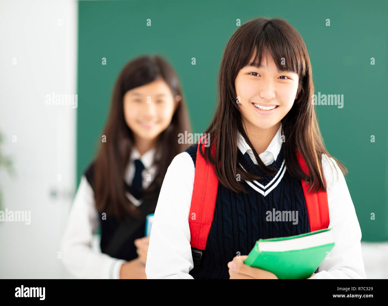Portrait of teenagers girl student in classroom Stock Photo