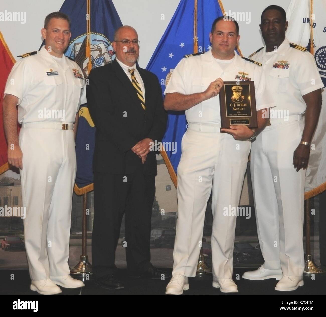 DAHLGREN, Va. (May 17, 2017) Lt. Cmdr. Wesley Simon holds the C.J
