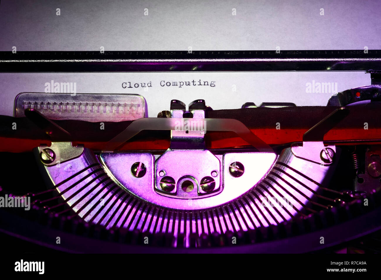 Vintage typewriter with the phrase cloud computing printed on a letter Stock Photo