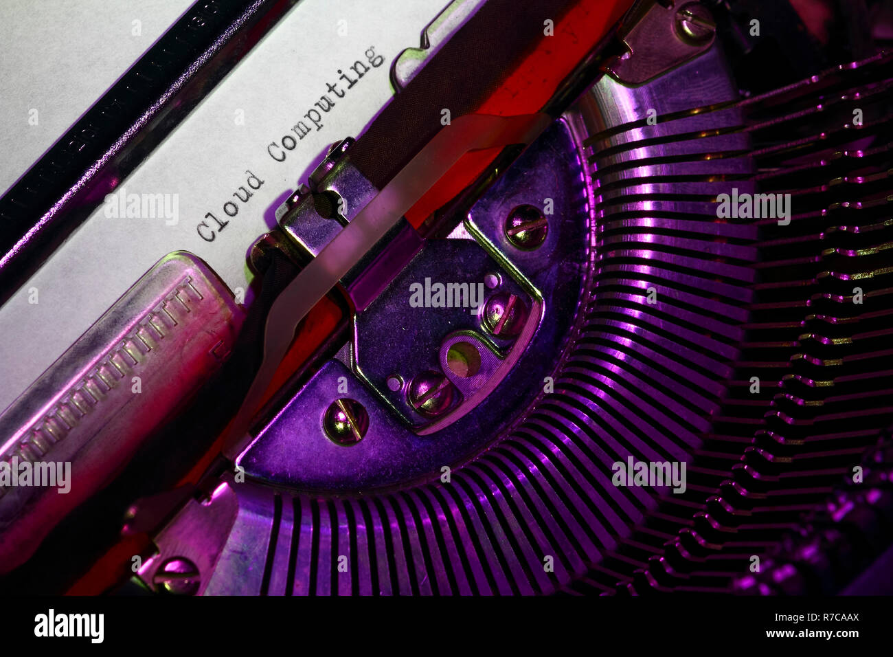 Vintage typewriter with the phrase cloud computing printed on a letter Stock Photo