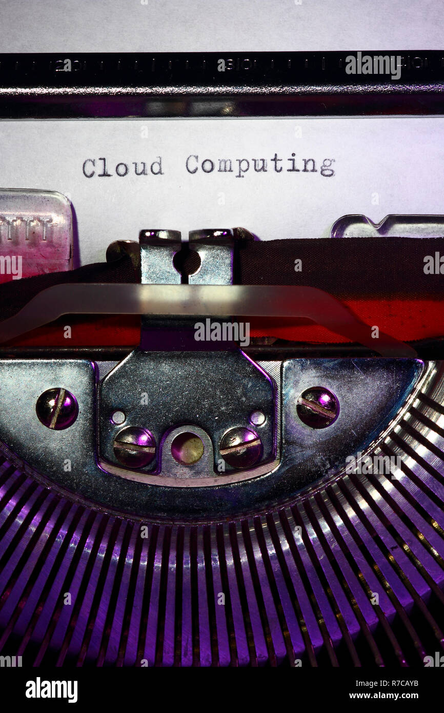 Vintage typewriter with the phrase cloud computing printed on a letter Stock Photo