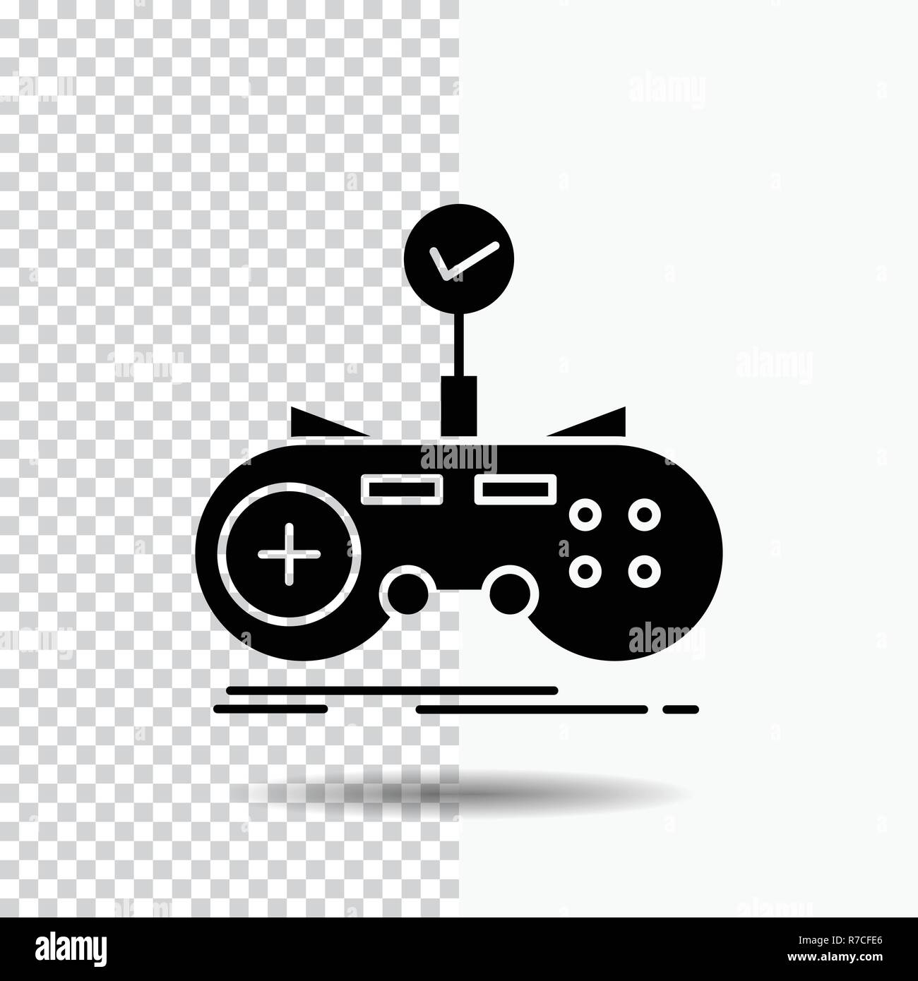 Check, controller, game, gamepad, gaming Glyph Icon on Transparent