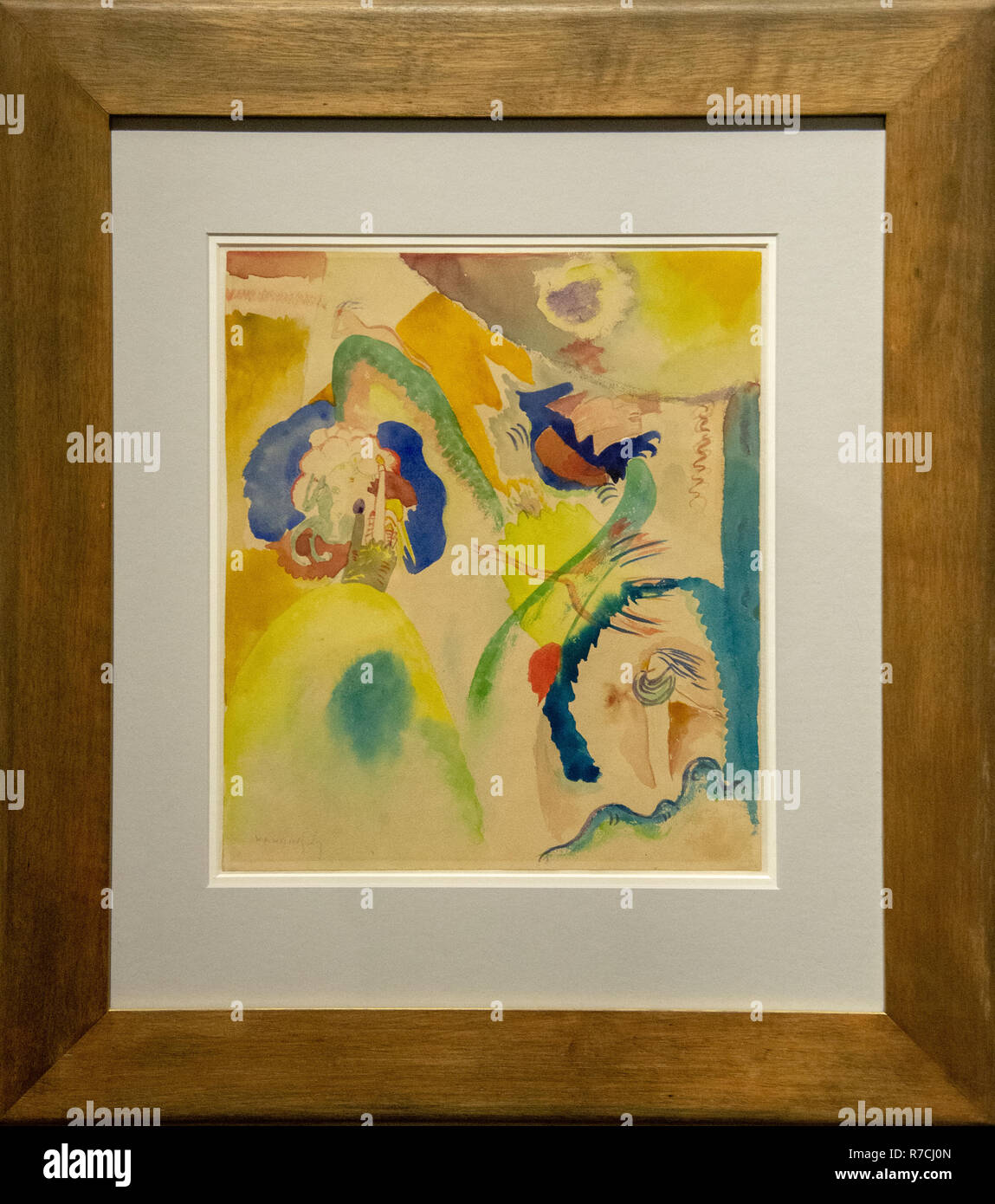 'announcement of der blaue Reiter' from Wassily Kandinsky, GEM, Gemeentelijk Museum Den Haag, Netherlands Stock Photo