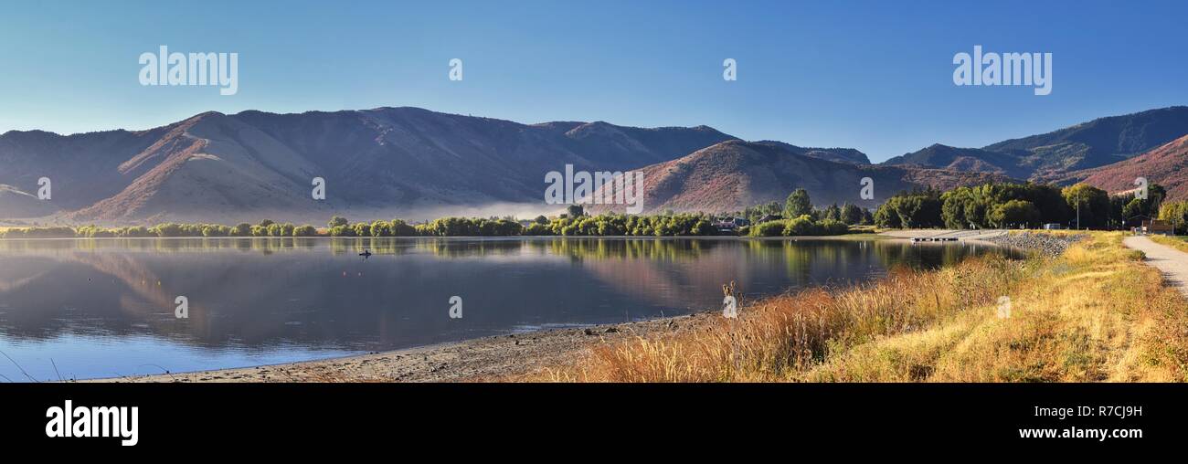 Mantua Reservoir landscape views. Mantua is a small town on the eastern