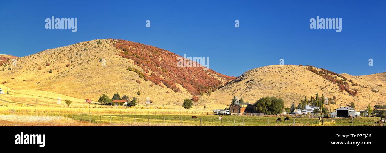Mantua Reservoir landscape views. Mantua is a small town on the eastern