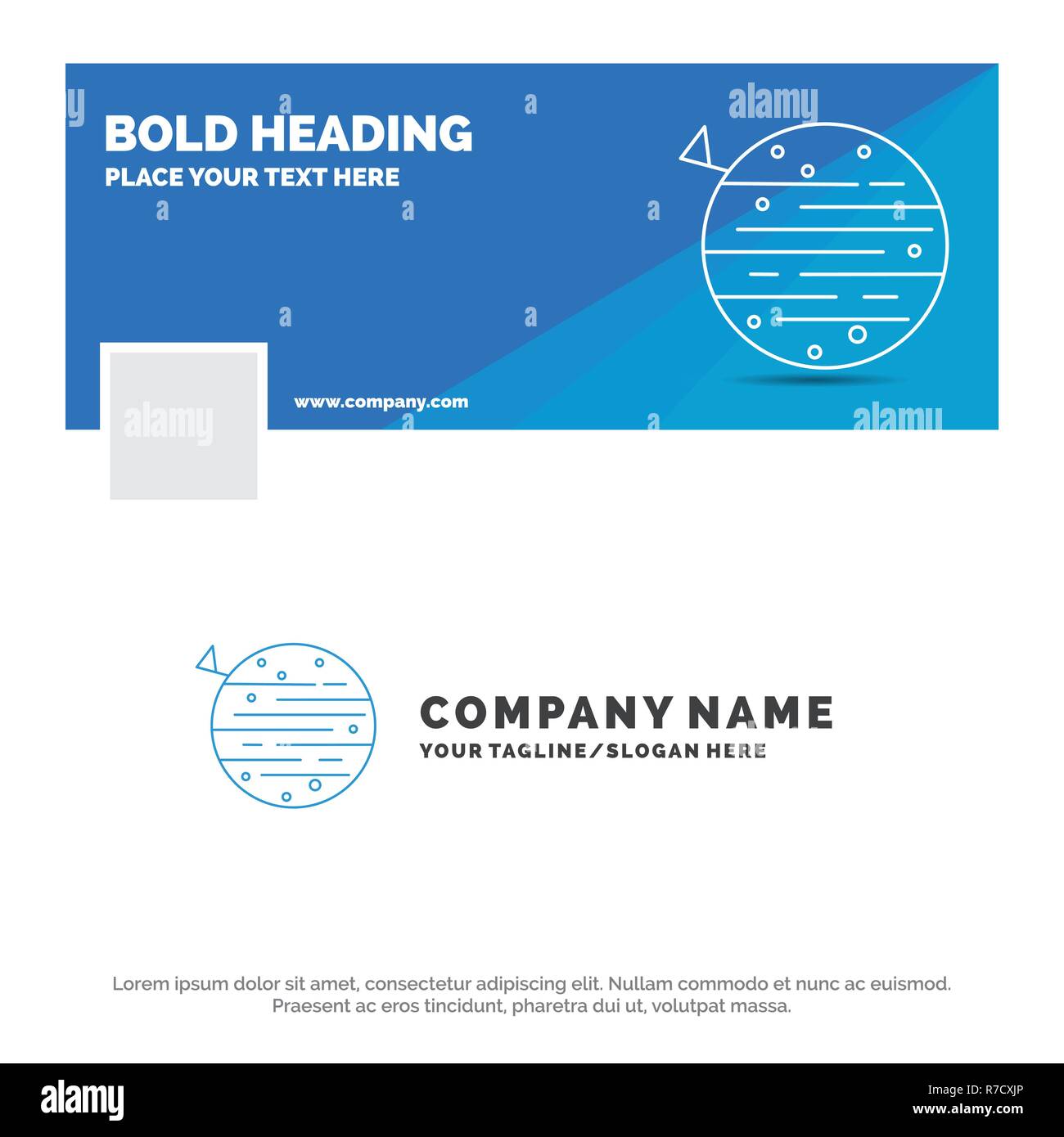 Blue Business Logo Template For Moon Planet Space Squarico
