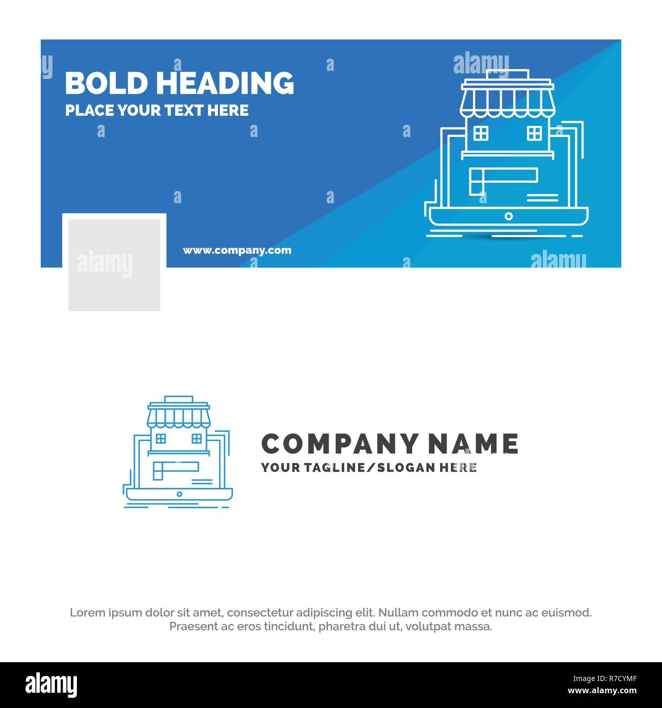 Blue Business Logo Template For Business Marketplace Organization Data Online Market Facebook Timeline Banner Design Vector Web Banner Backgroun Stock Vector Image Art Alamy