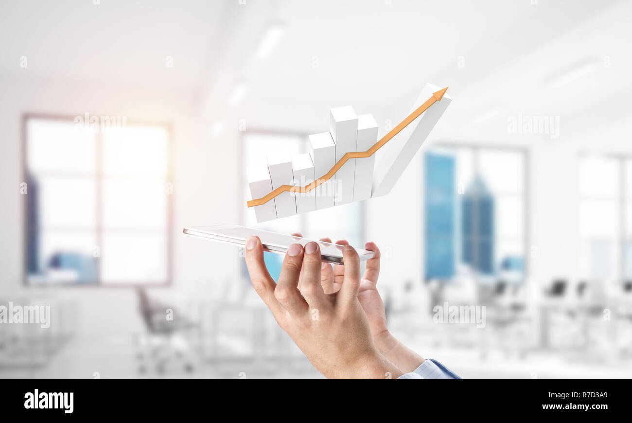 Concept of financial growth and progress with arrow in modern in Stock ...