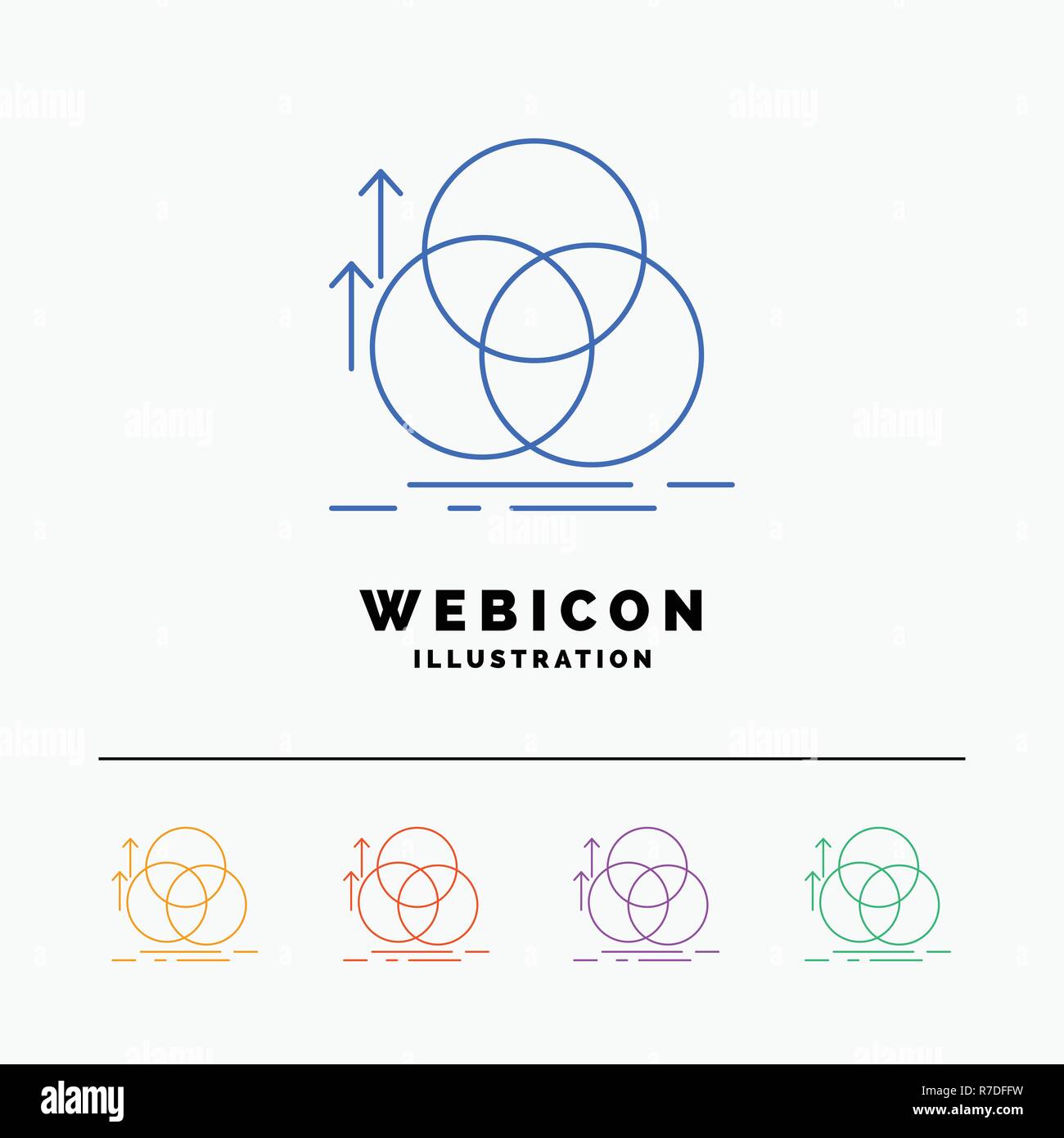 balance, circle, alignment, measurement, geometry 5 Color Line  Icon