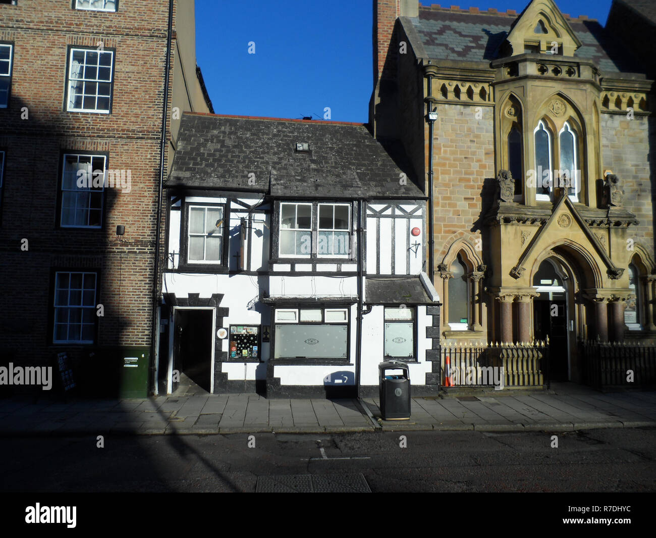 The Dun cow public house, a grade two listed fifteenth century town pub in Durham, England UK