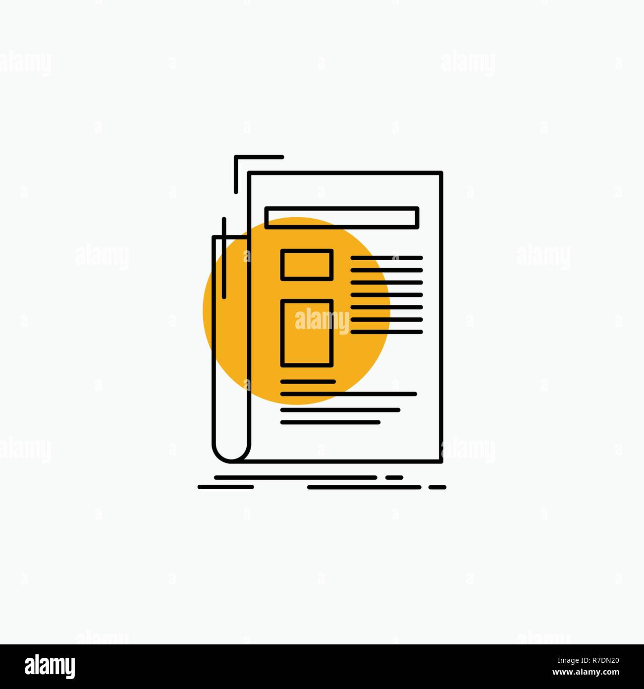 Gazette Media News Newsletter Newspaper Line Icon Stock Vector Image Art Alamy