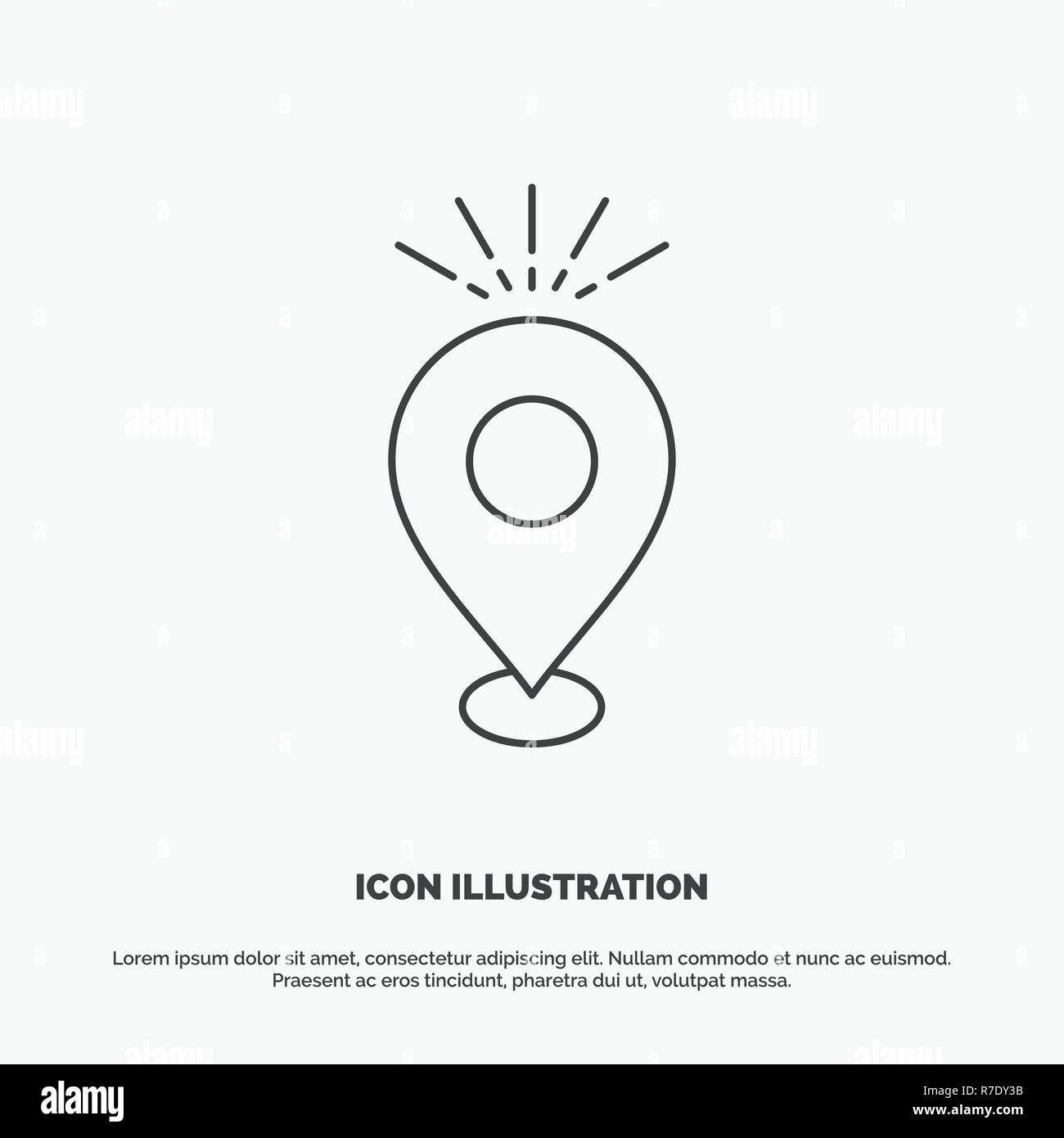 Location, Pin, Camping, holiday, map Icon. Line vector gray symbol for