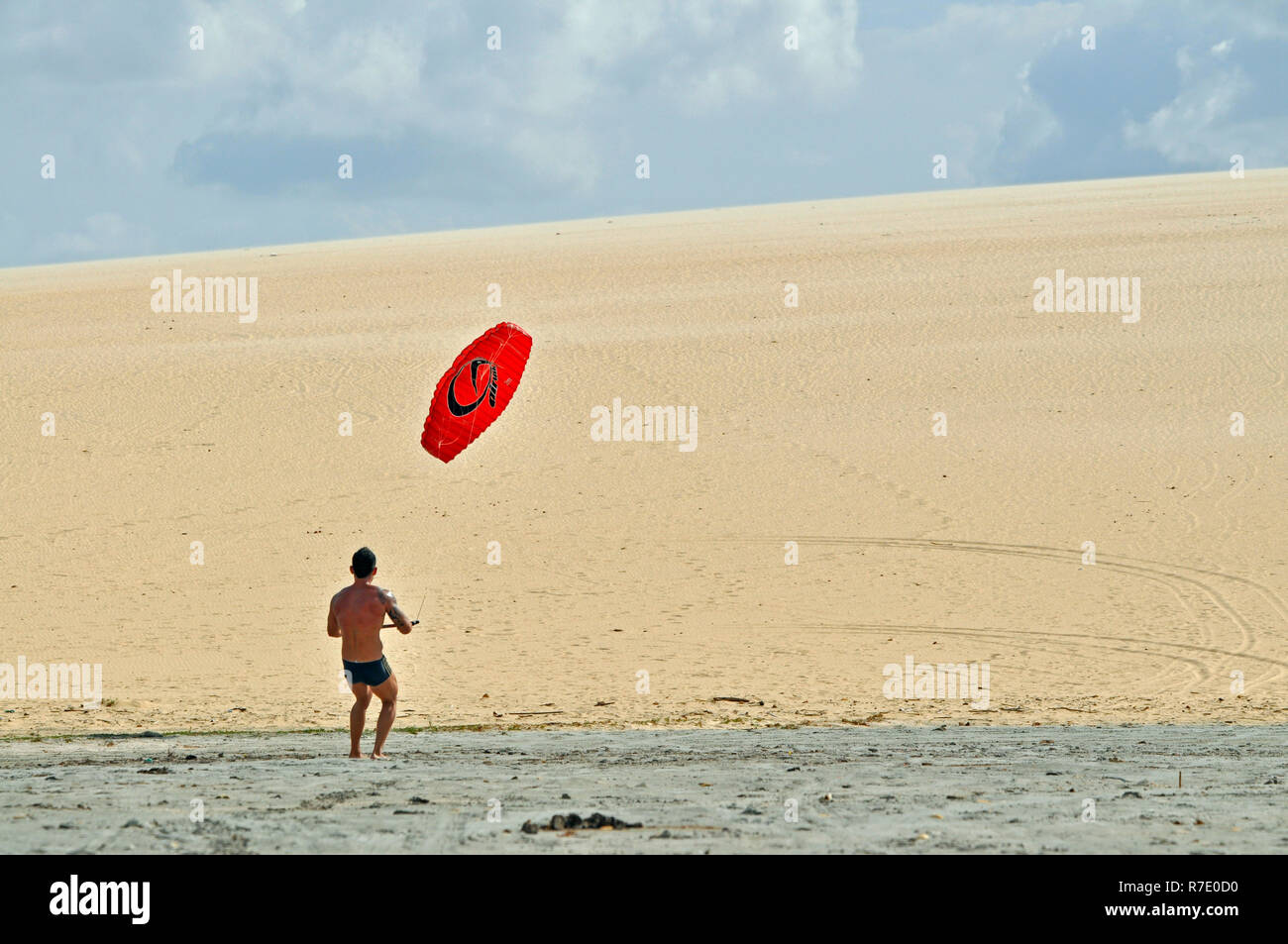 Kitesurfing, Jericoacoara, Brasilien Stock Photo Alamy