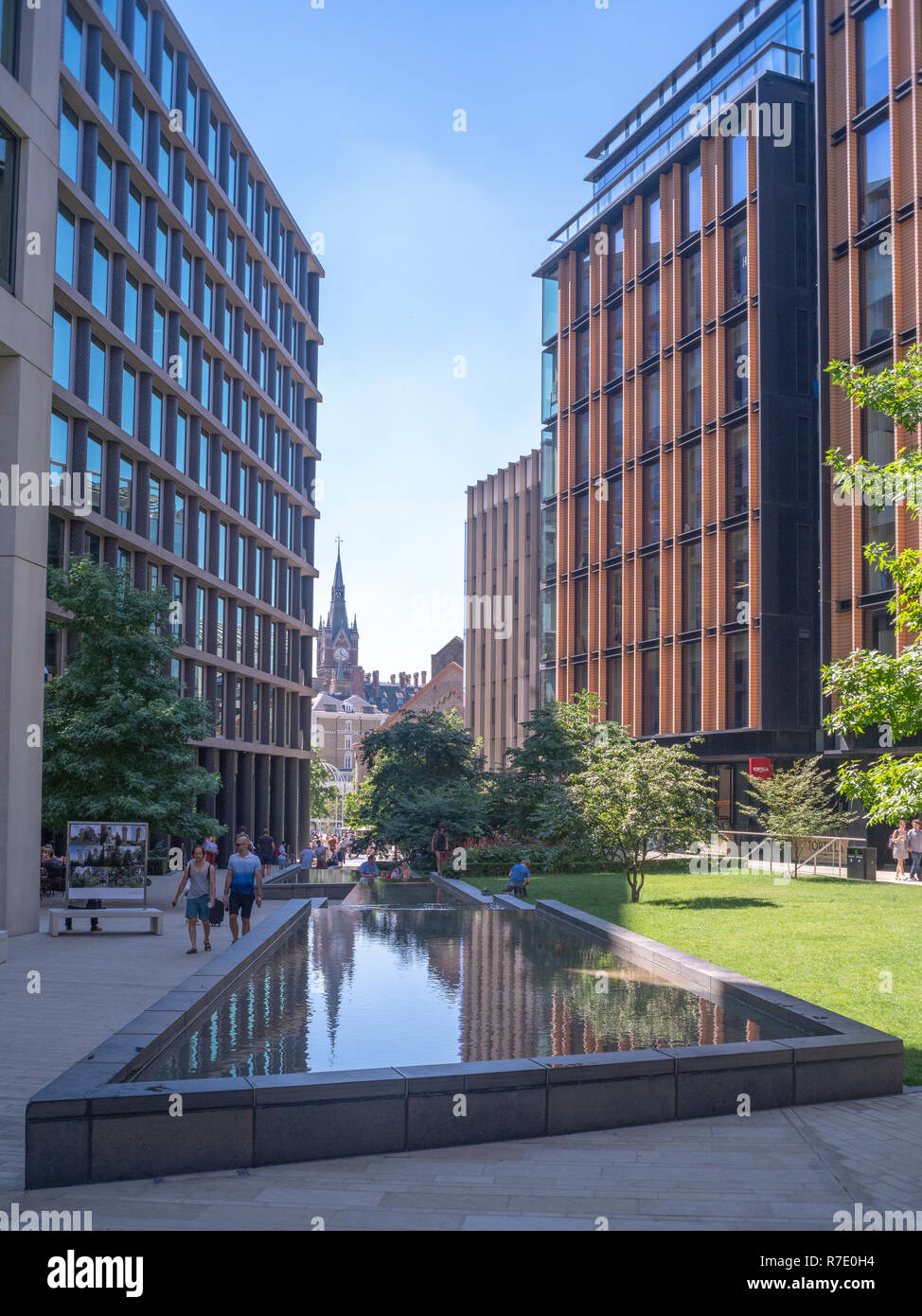 Pancras Square, Kings Cross, London part of the regeneration of the old goods yards of Kings Cross and home to Google, YouTube and other businesses Stock Photo