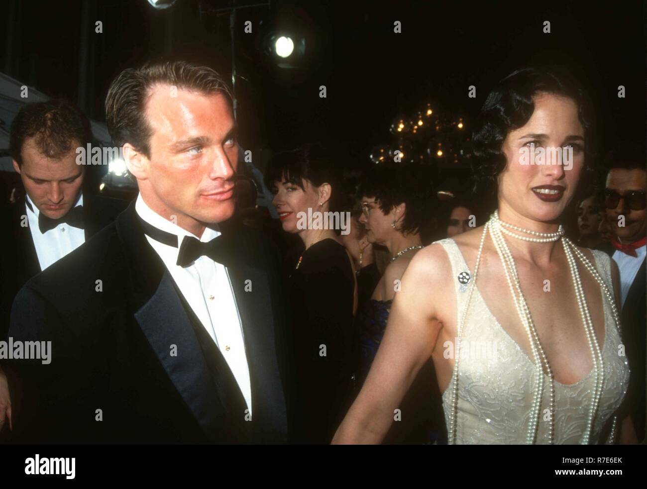 LOS ANGELES, CA - MARCH 29: Actress Andie MacDowell and husband model
