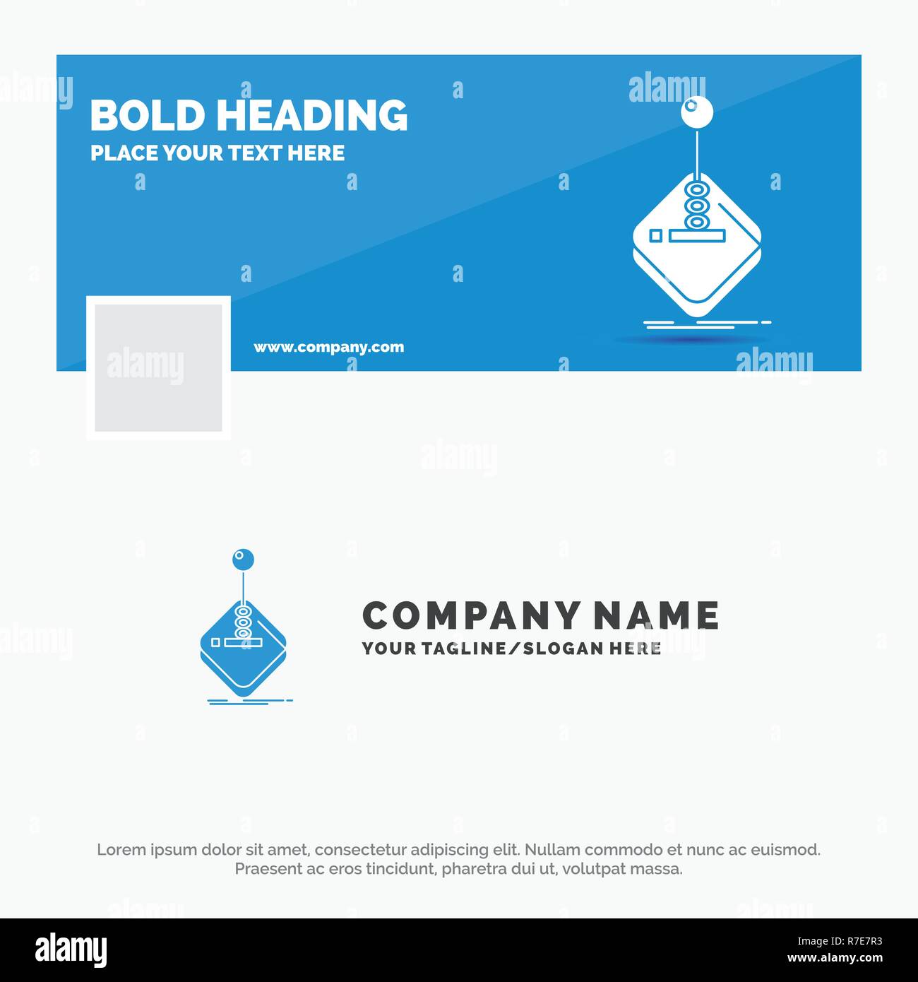 Blue Business Logo Template For Arcade Game Gaming Joystick
