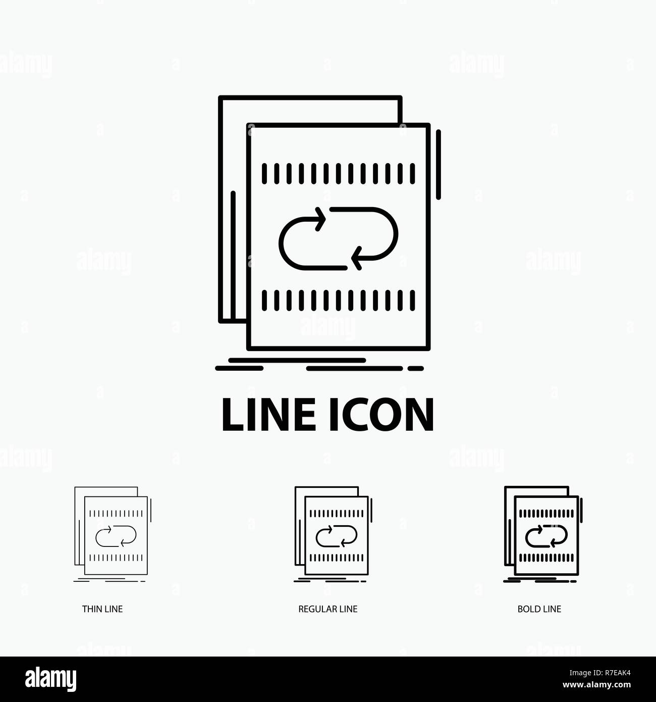 Audio, file, loop, mix, sound Icon in Thin, Regular and Bold Line Style