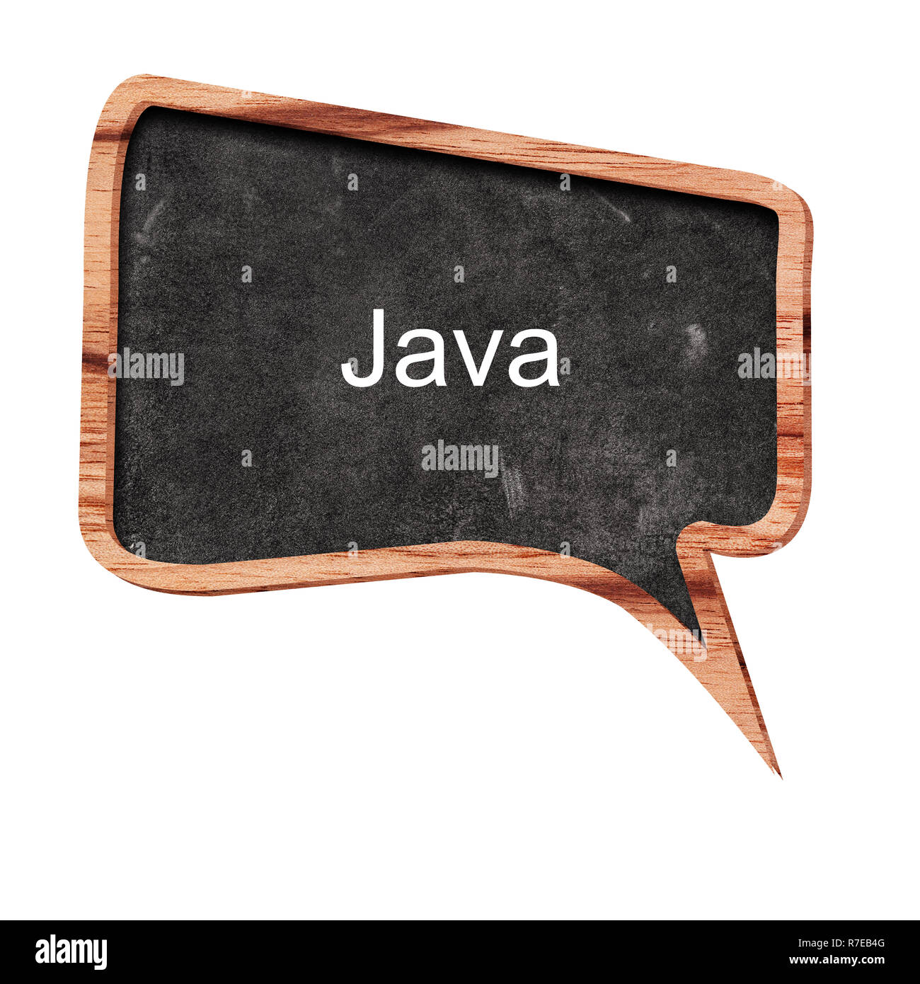 Java word concept on speech bubbles from wood on white background Stock ...
