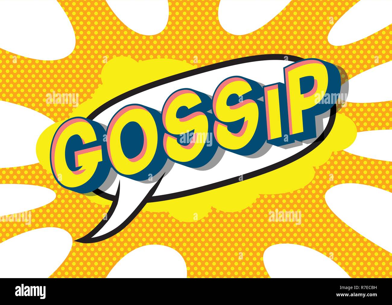 Gossip - Vector illustrated comic book style phrase on abstract background. Stock Vector
