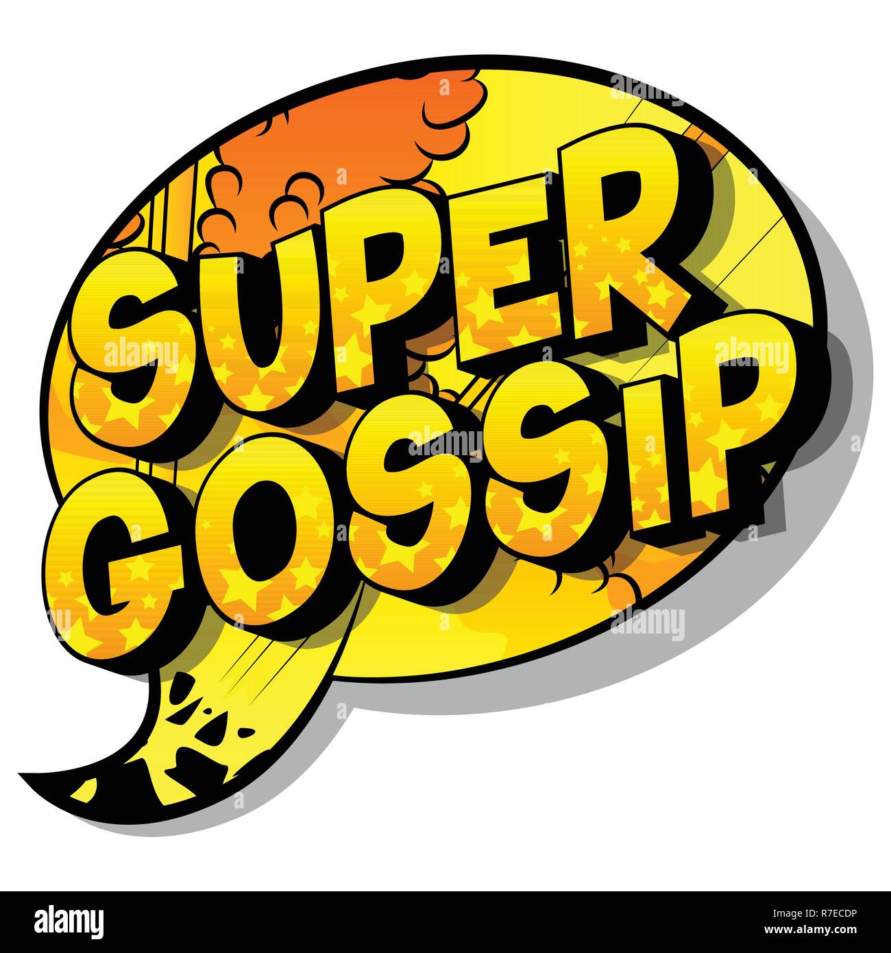 Super Gossip - Vector illustrated comic book style phrase on abstract background. Stock Vector