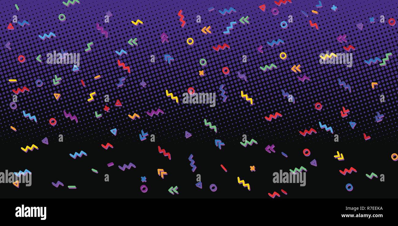 80s background. Dark purple. Pop art retro vector illustration kitsch