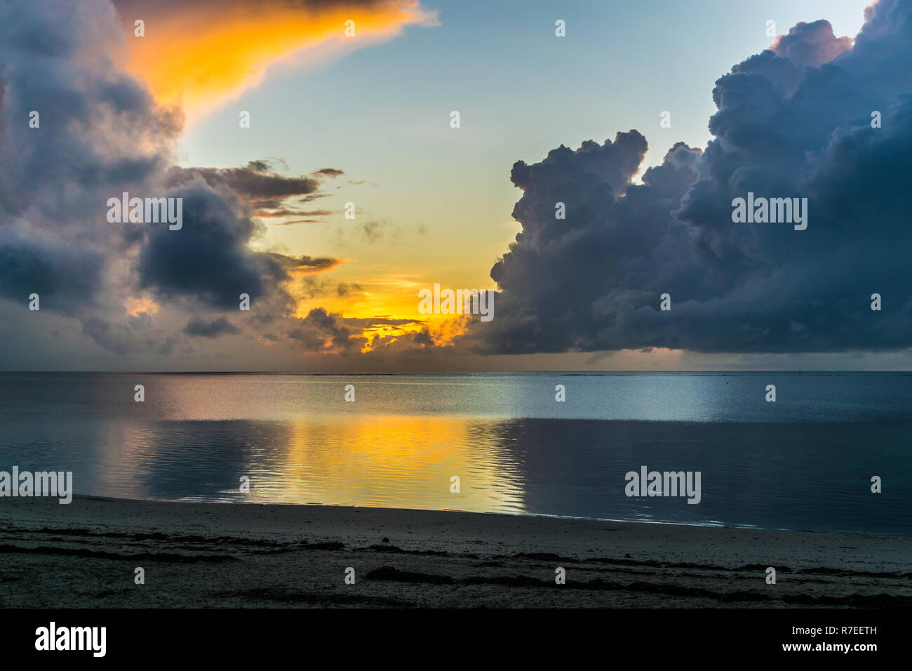 Beautiful sunrise at the Beach in Mombasa, Kenya Stock Photo